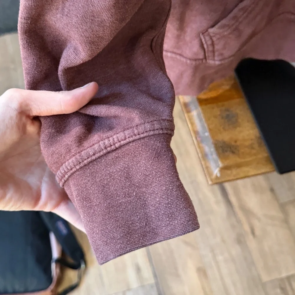 The North Face Mens XL Half Dome Pullover Hoodie Maroon Burgundy Yellow Logo‎